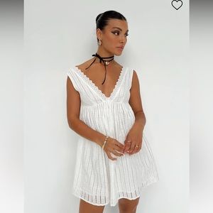 Princess Polly, Laney Mini Dress, White, NWT